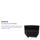 HERCULES Alon Series Black LeatherSoft Concave Chair with Brushed Stainless Steel Base