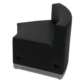 HERCULES Alon Series Black LeatherSoft Concave Chair with Brushed Stainless Steel Base