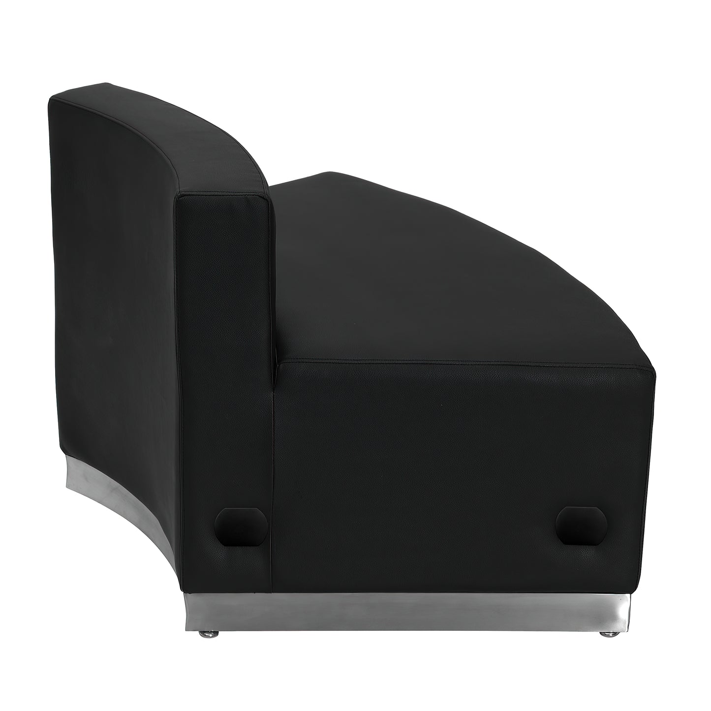 HERCULES Alon Series Black LeatherSoft Convex Chair with Brushed Stainless Steel Base
