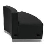HERCULES Alon Series Black LeatherSoft Convex Chair with Brushed Stainless Steel Base