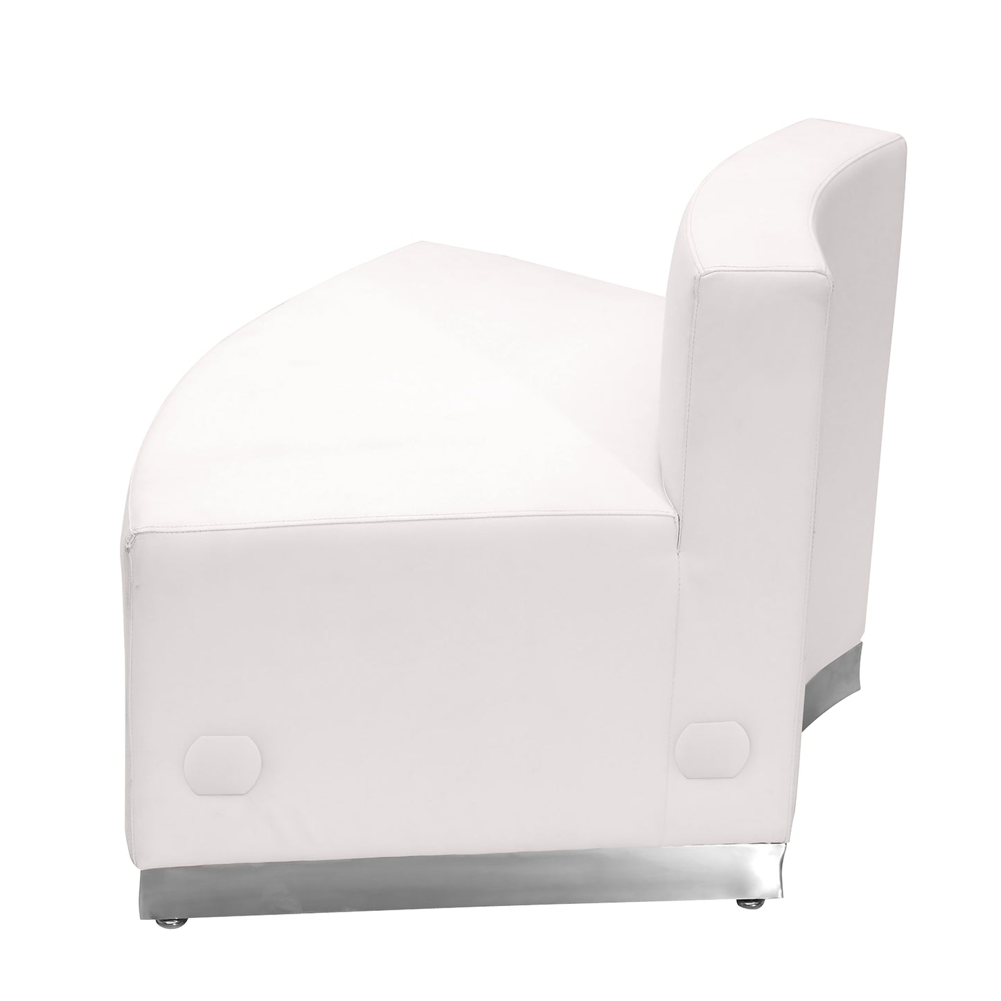 HERCULES Alon Series Melrose White LeatherSoft Convex Chair with Brushed Stainless Steel Base