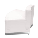 HERCULES Alon Series Melrose White LeatherSoft Convex Chair with Brushed Stainless Steel Base