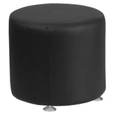HERCULES Alon Series Black LeatherSoft 18'' Round Ottoman