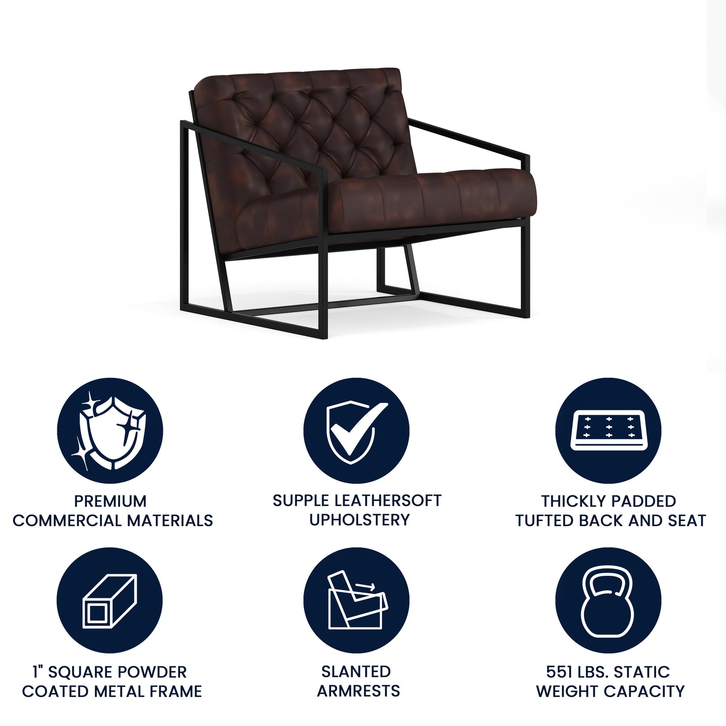 HERCULES Madison Series Bomber Jacket LeatherSoft Tufted Lounge Chair