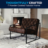 HERCULES Madison Series Bomber Jacket LeatherSoft Tufted Lounge Chair