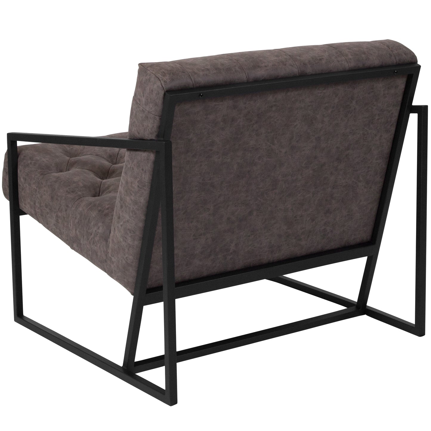 HERCULES Madison Series Retro Gray LeatherSoft Tufted Lounge Chair