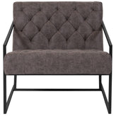 HERCULES Madison Series Retro Gray LeatherSoft Tufted Lounge Chair