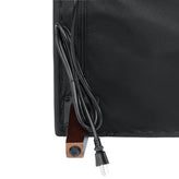 HERCULES Artemis Black LeatherSoft Reception Sofa with 4 AC Outlets/2 USB/2 USB-C Ports and Solid Wood Walnut Legs with Adjustable Floor Glides