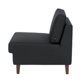 HERCULES Artemis Black LeatherSoft Middle Reception Chair with Wooden Walnut Legs with Adjustable Floor Glides