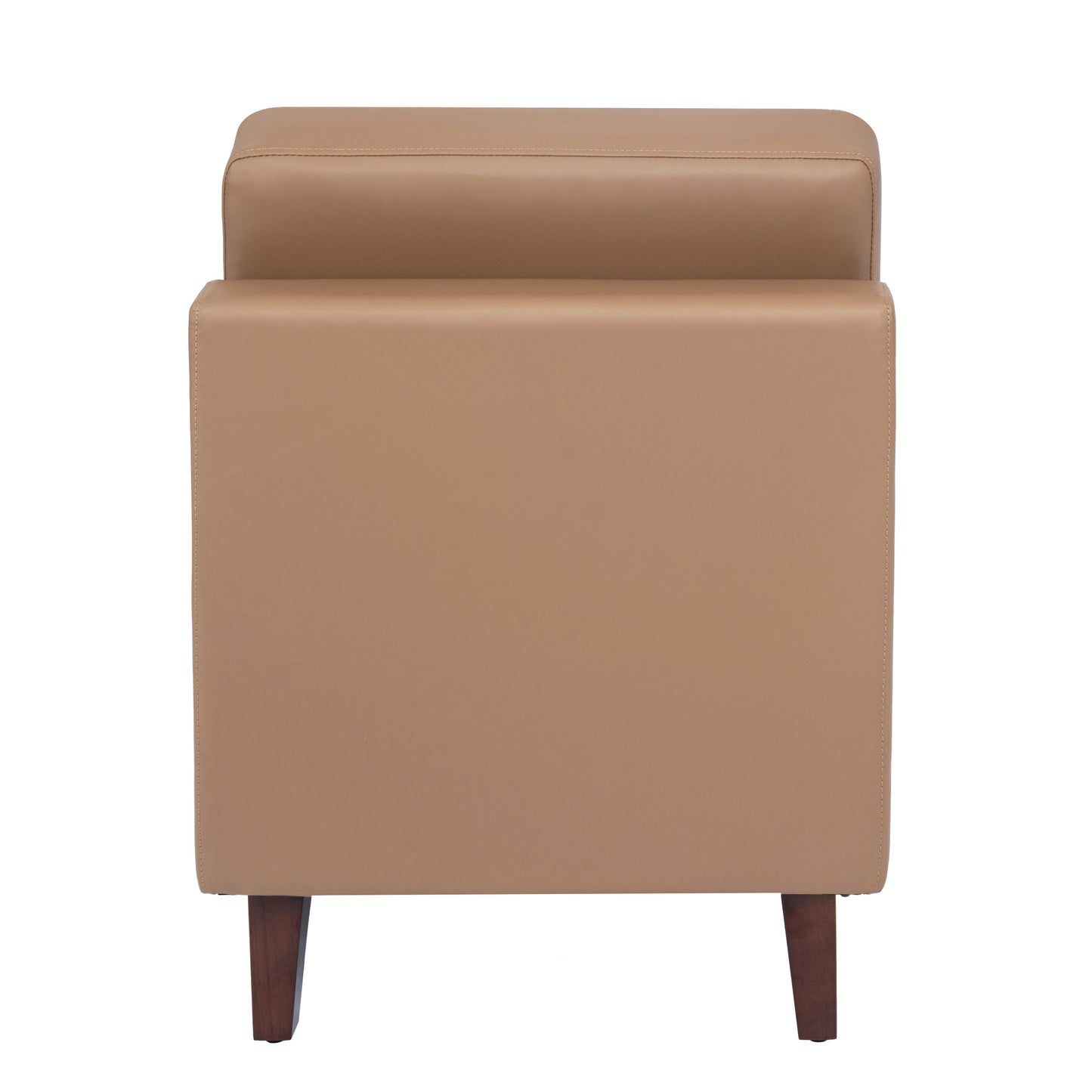 HERCULES Artemis Cognac LeatherSoft Middle Reception Chair with Wooden Walnut Legs with Adjustable Floor Glides