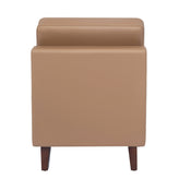 HERCULES Artemis Cognac LeatherSoft Middle Reception Chair with Wooden Walnut Legs with Adjustable Floor Glides