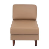 HERCULES Artemis Cognac LeatherSoft Middle Reception Chair with Wooden Walnut Legs with Adjustable Floor Glides