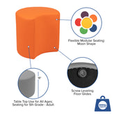 Nicholas Soft Seating Flexible Moon for Classrooms and Common Spaces - 18" Seat Height (Orange)