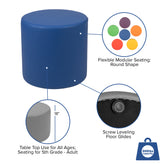 Nicholas Soft Seating Flexible Circle for Classrooms and Common Spaces - 18" Seat Height (Blue)
