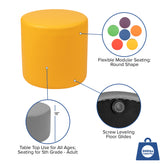 Nicholas Soft Seating Flexible Circle for Classrooms and Common Spaces - 18" Seat Height (Yellow)