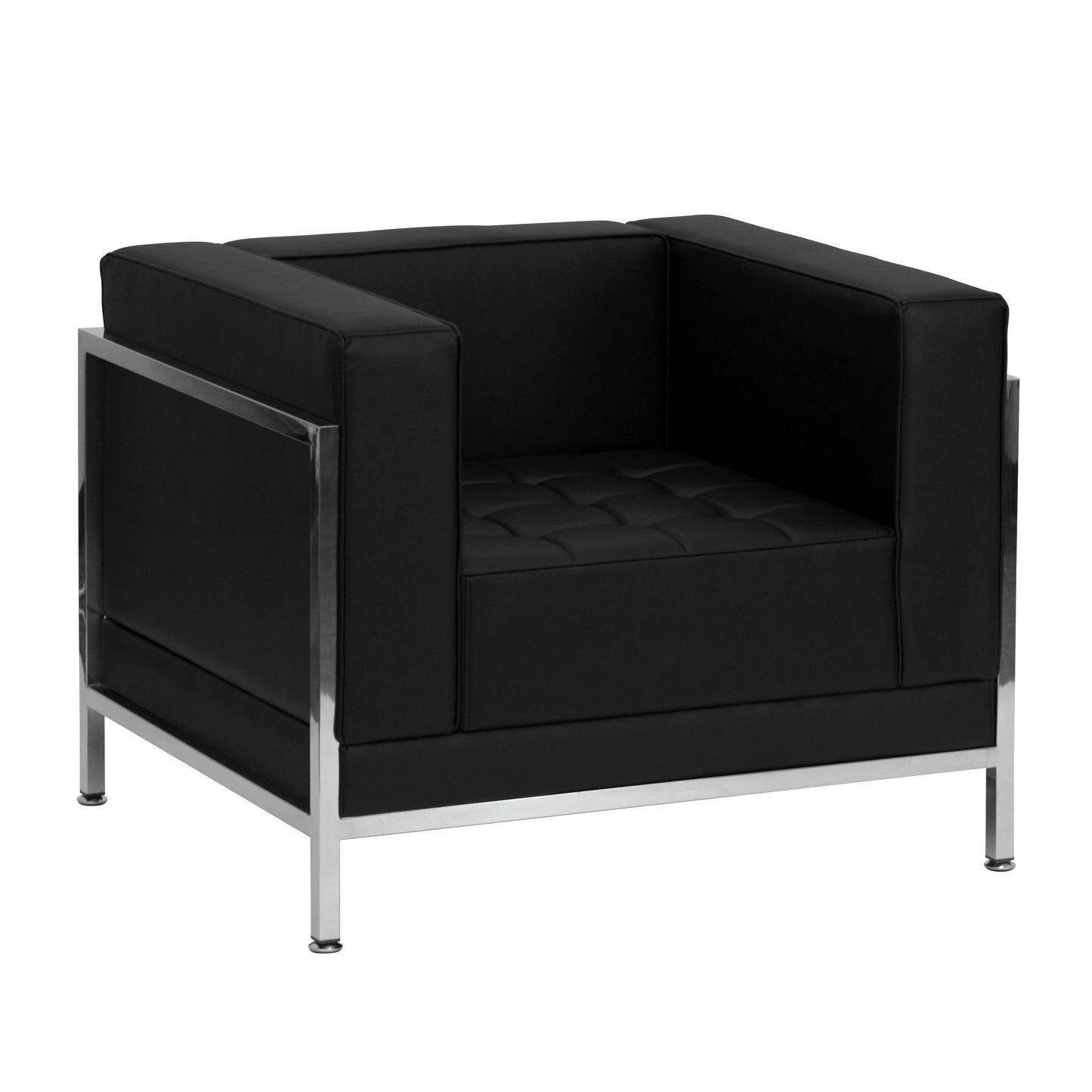 HERCULES Imagination Series Contemporary Black LeatherSoft Chair with Encasing Frame