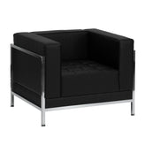 HERCULES Imagination Series Contemporary Black LeatherSoft Chair with Encasing Frame