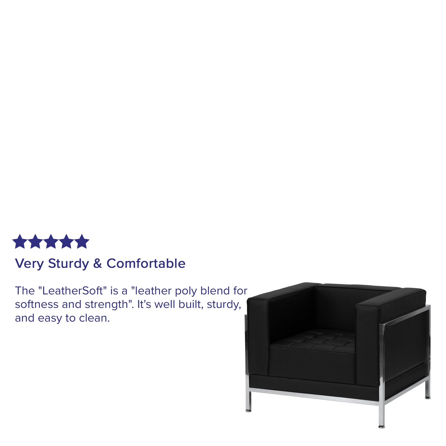HERCULES Imagination Series Contemporary Black LeatherSoft Chair with Encasing Frame