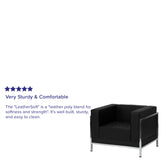 HERCULES Imagination Series Contemporary Black LeatherSoft Chair with Encasing Frame