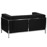 HERCULES Imagination Series Contemporary Black LeatherSoft Loveseat with Encasing Frame