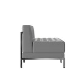 HERCULES Imagination Series 2 Piece Gray LeatherSoft Waiting Room Lounge Set with Ganging Clips - Reception Bench with Ganging Clips