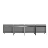 HERCULES Imagination Series 4 Piece Gray LeatherSoft Waiting Room Lounge Set with Ganging Clips - Reception Bench with Ganging Clips