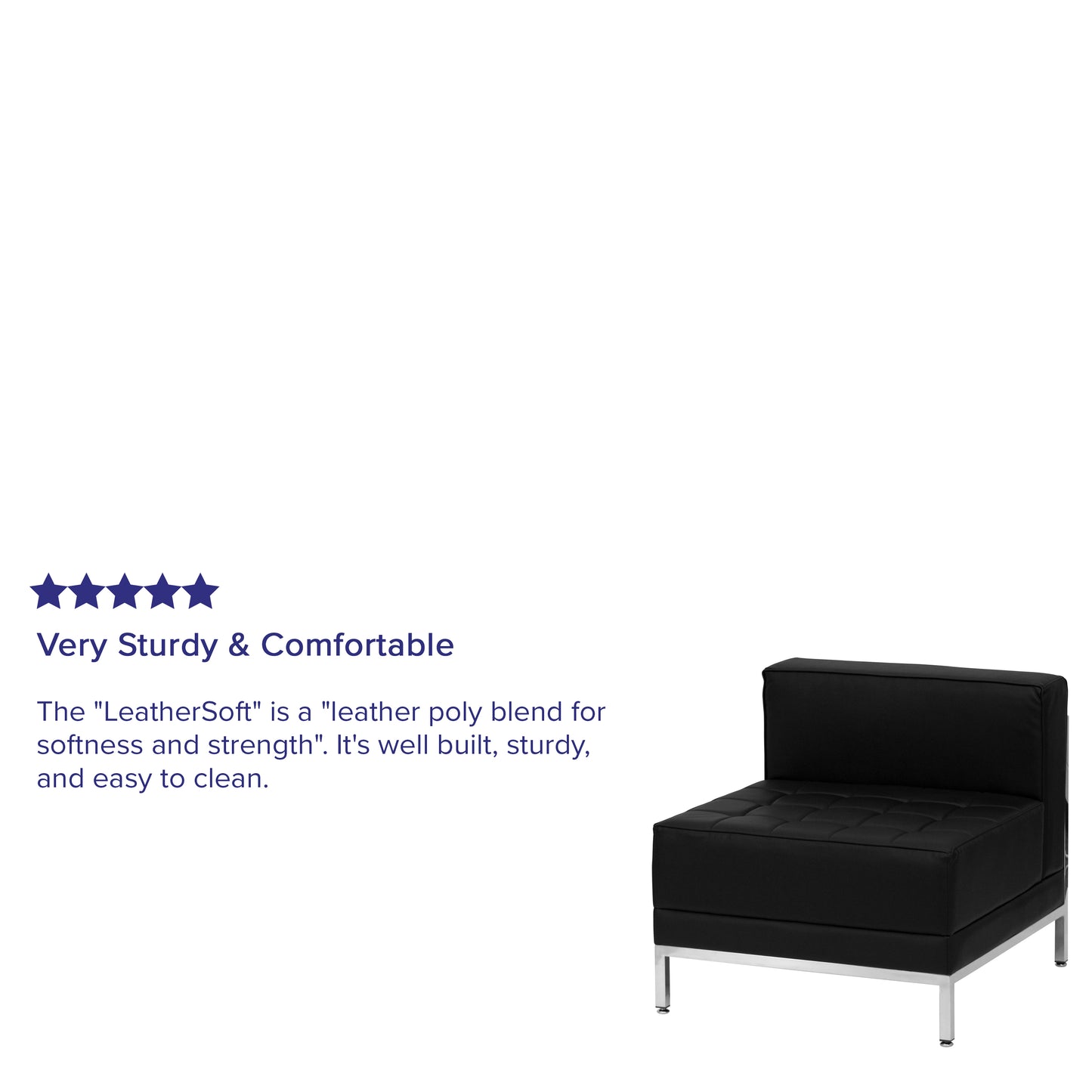 HERCULES Imagination Series Contemporary Black LeatherSoft Middle Chair