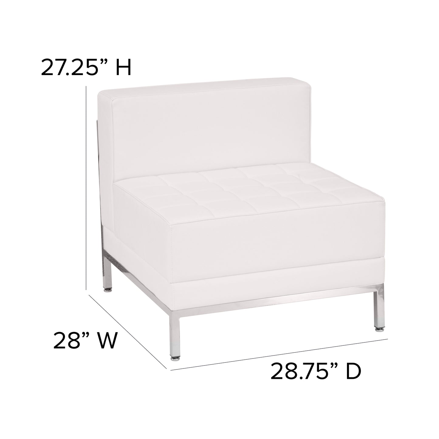 HERCULES Imagination Series Contemporary Melrose White LeatherSoft Middle Chair