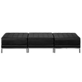 HERCULES Imagination Series Black LeatherSoft Three Seat Bench with Ganging Clips