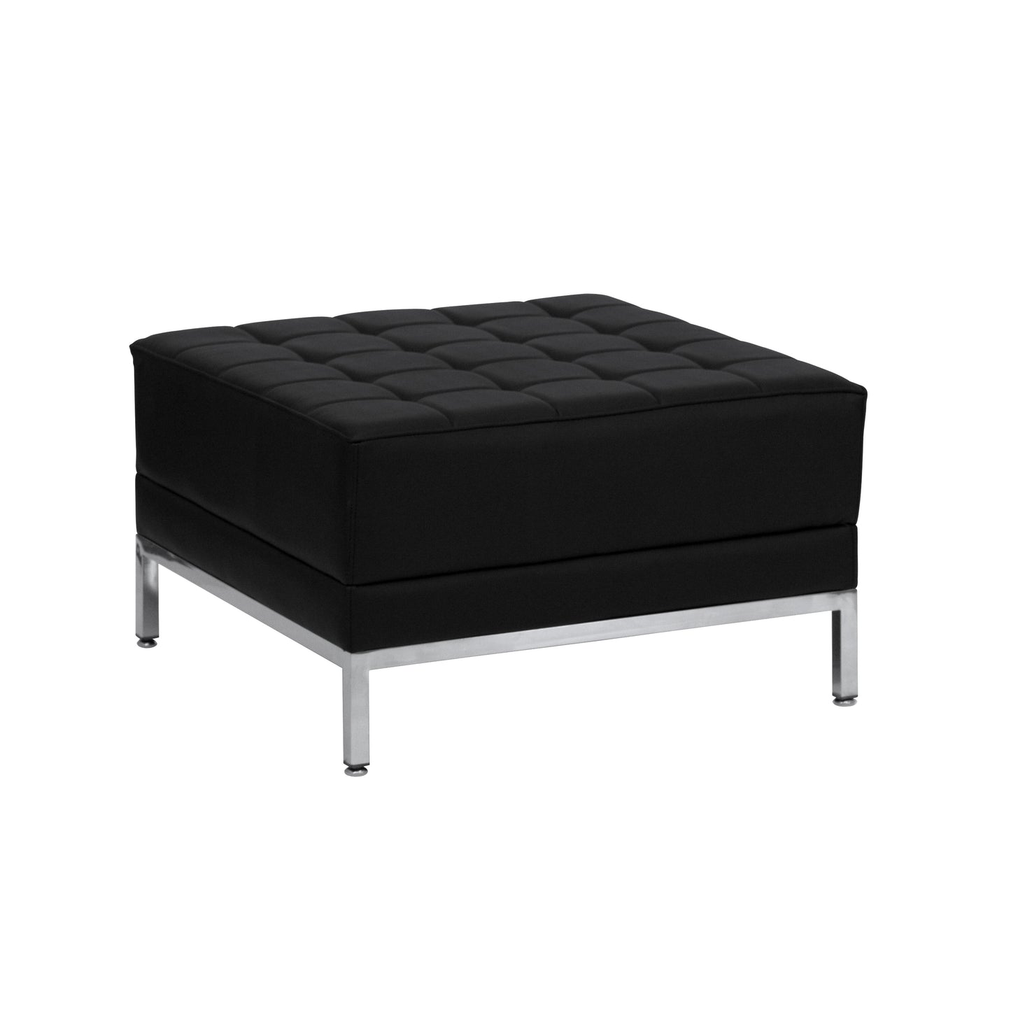 HERCULES Imagination Series Black LeatherSoft Ottoman