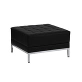 HERCULES Imagination Series Black LeatherSoft Ottoman