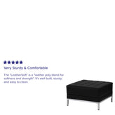 HERCULES Imagination Series Black LeatherSoft Ottoman