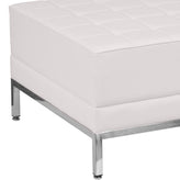 HERCULES Imagination Series Melrose White LeatherSoft Ottoman