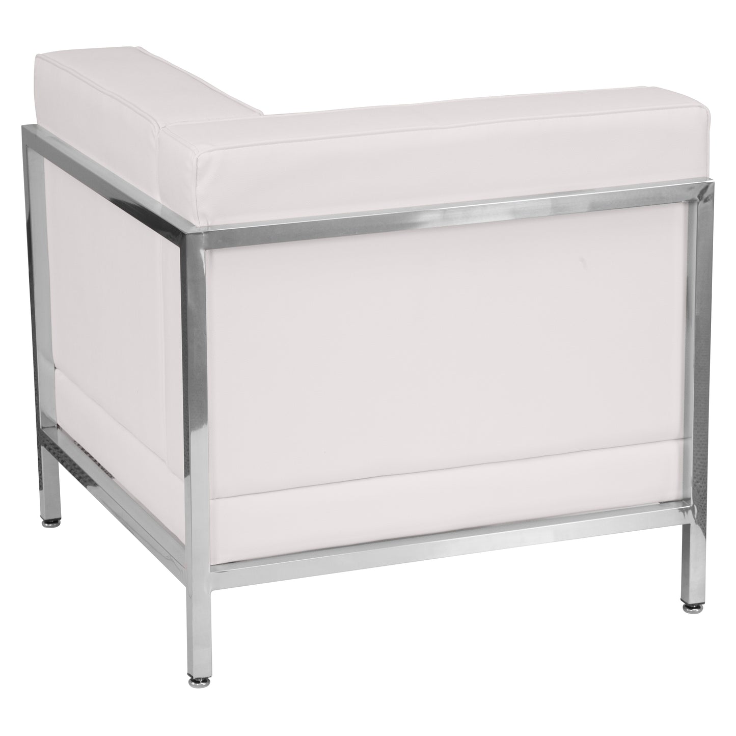 HERCULES Imagination Series Contemporary Melrose White LeatherSoft Right Corner Chair with Encasing Frame