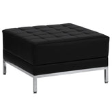 HERCULES Imagination Series Black LeatherSoft Sectional & Sofa Set with Ganging Clips, 10 Pieces
