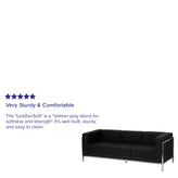 HERCULES Imagination Series Contemporary Black LeatherSoft Sofa with Encasing Frame