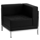 HERCULES Imagination Series Black LeatherSoft U-Shape Sectional Configuration with Ganging Clips, 10 Pieces
