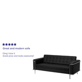 HERCULES Lesley Series Contemporary Black LeatherSoft Sofa with Encasing Frame