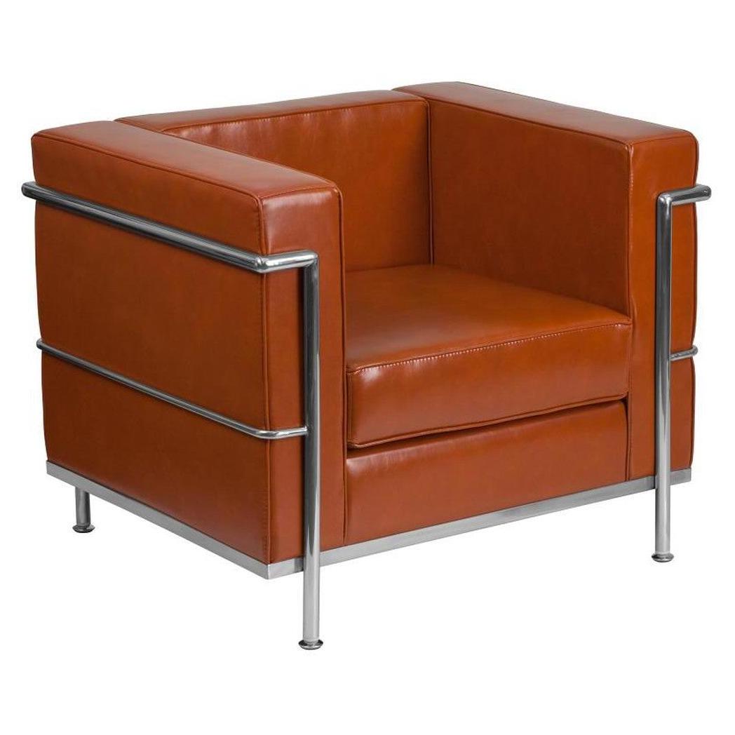 Hercules Regal Series Contemporary LeatherSoft Chair with Encasing Frame