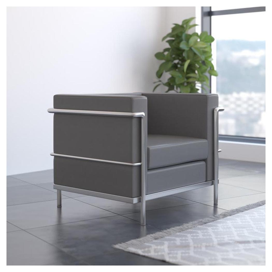 Hercules Regal Series Contemporary LeatherSoft Chair with Encasing Frame