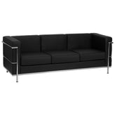 HERCULES Regal Series Contemporary Black LeatherSoft Sofa with Encasing Frame