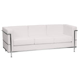 HERCULES Regal Series Contemporary Melrose White LeatherSoft Sofa with Encasing Frame
