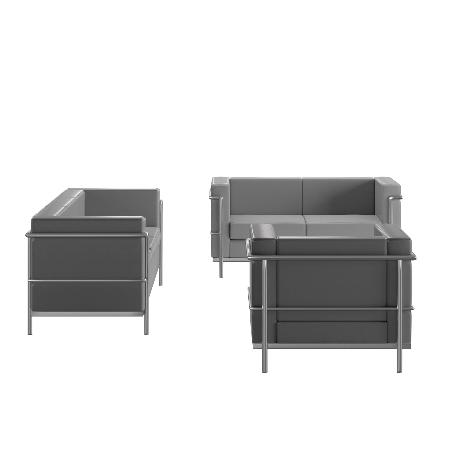 HERCULES Regal Series Reception Set in Gray LeatherSoft