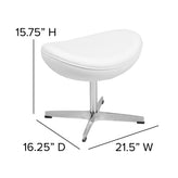Rally White LeatherSoft Saddle Wing Ottoman