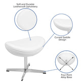 Rally White LeatherSoft Saddle Wing Ottoman
