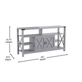 Wyatt 60" Modern Farmhouse Tall TV Console Cabinet with Storage Cabinets and Shelves for TV's up to 60", Coastal Gray