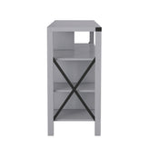 Wyatt 60" Modern Farmhouse Tall TV Console Cabinet with Storage Cabinets and Shelves for TV's up to 60", Coastal Gray