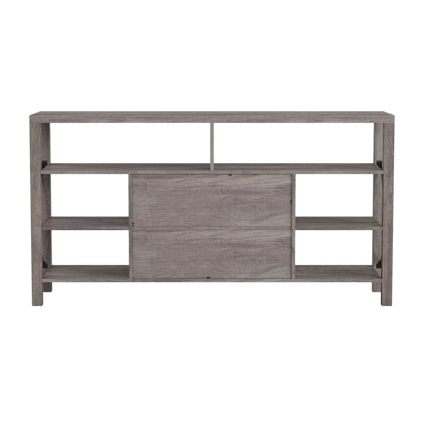 Wyatt 60" Modern Farmhouse Tall TV Console Cabinet with Storage Cabinets and Shelves for TV's up to 60", Gray Wash