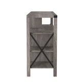 Wyatt 60" Modern Farmhouse Tall TV Console Cabinet with Storage Cabinets and Shelves for TV's up to 60", Gray Wash