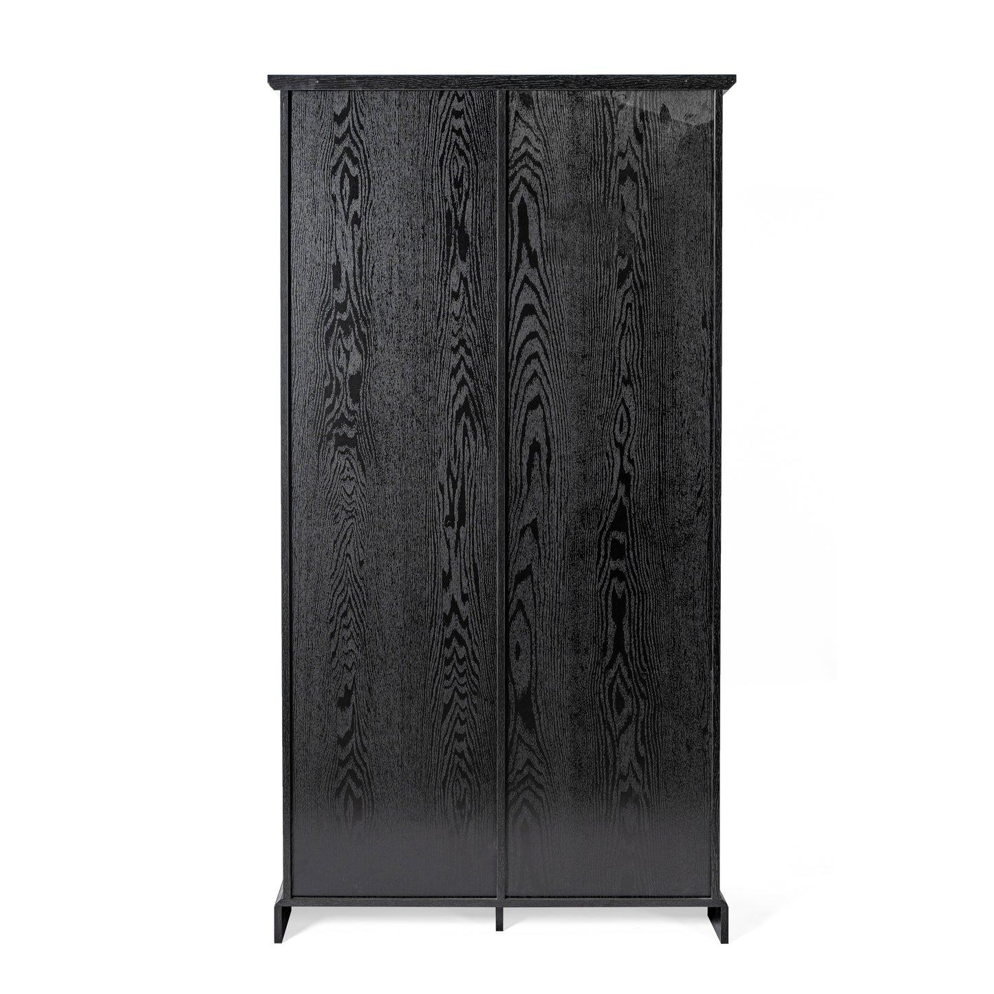 Harrison 36" Wide Rustic Farmhouse Storage Cabinet Bookcase with Sliding Barn Door and 4 Adjustable and 2 Fixed Shelves in Black